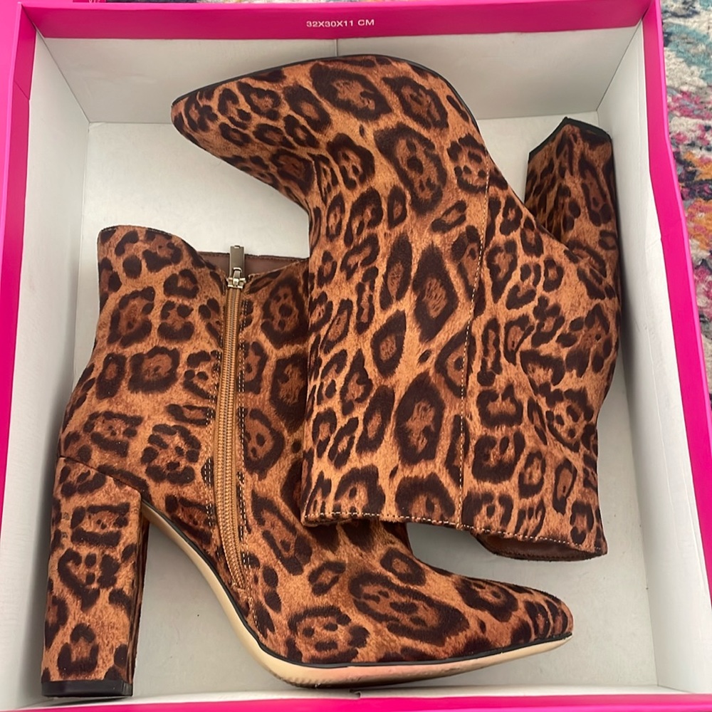cheetah print ankle booties
